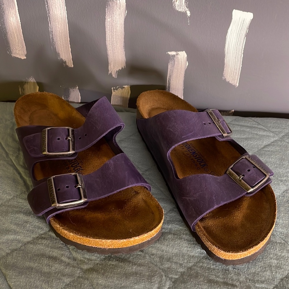 Birkenstocks arizona two strap sandal size 38